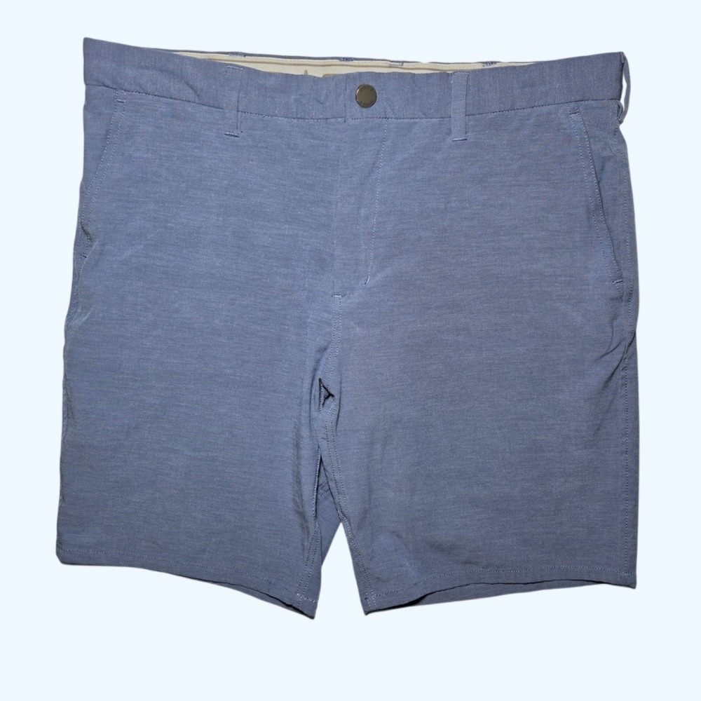 Johnnie-O Prep-Formance Mens Blue Heathered Golf Shorts Size 34 Stretch Active